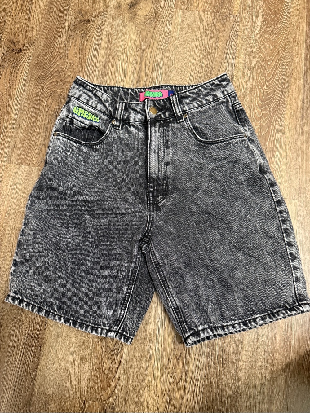 Empyre Tori Gray Black Denim Classic Streetwear Style Cotton Shorts